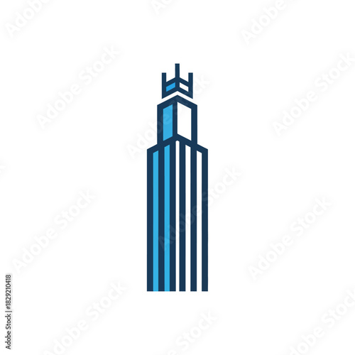 Modern skyscraper design representing urban innovation in city skyline ideal for architecture blogs showcasing real estate investment and modern architecture.