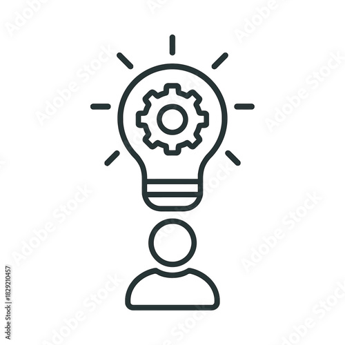 new idea concept person with a lightbulb mind thinking creatively to solve problems and innovate in business and technology.