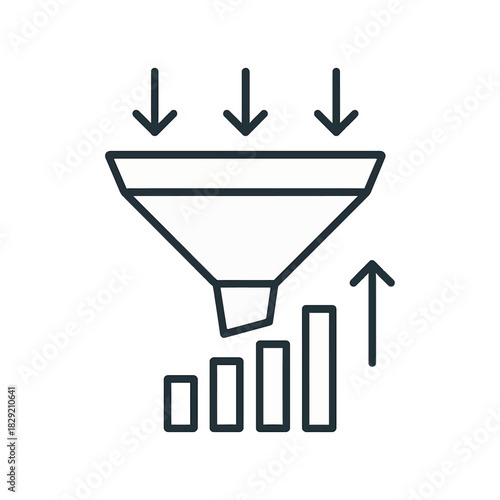 Sales funnel optimization converting leads into sales growth showcasing lead generation marketing strategy and business success via data analysis