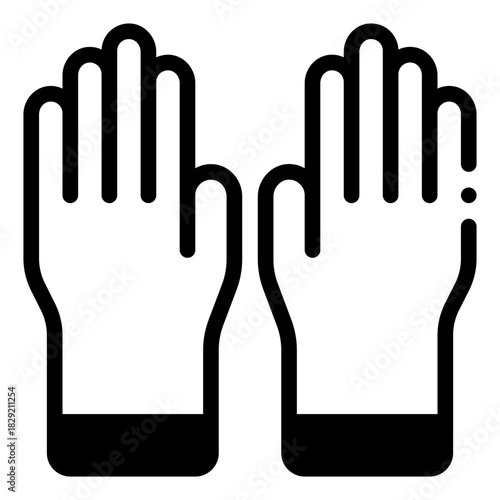 Outline of Raised Hands Icon