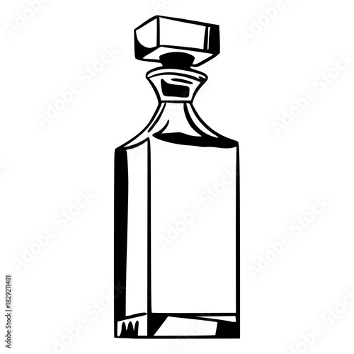 square crystal glass perfume vial vector