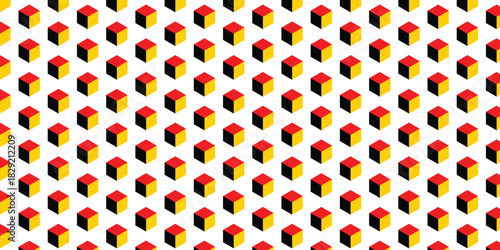 simple black red yellow 3d cube pattern for banner poster background.