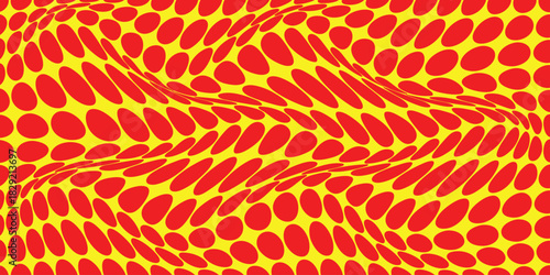 simple red dot grid wave pattern on yellow for banner poster background.