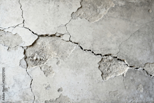 Cracked Concrete Surface, Damaged Pavement, Rough Texture, Weathered Ground, Urban Decay, Worn Asphalt
