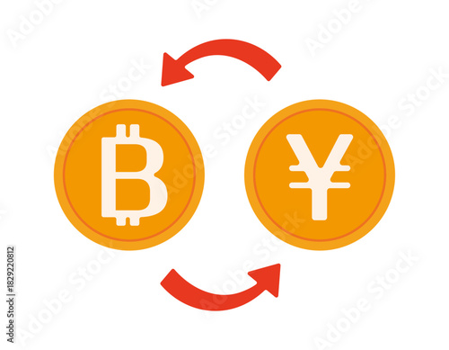 お金のイラスト　ビットコイン　仮装通貨