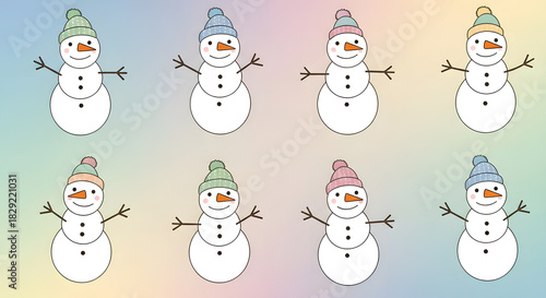Cheerful Snowmen Collection A Winter Wonderland of Festive Characters