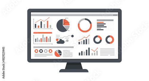 data analytics dashboard showing business intelligence and visual data providing insights for data-driven decisions and corporate reporting