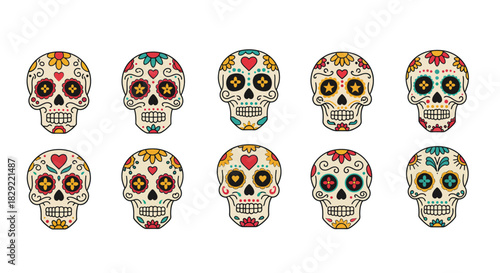 day of the dead skulls vibrant sugar skull art showcasing mexican traditions  celebrating life for cultural projects altar design and festive designs.