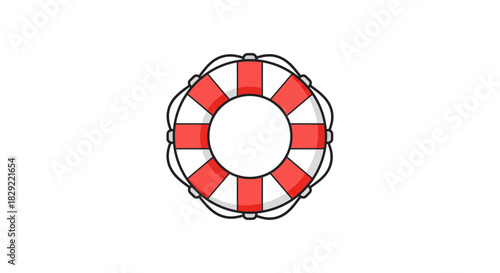life buoy illustration a red and white life saver for water safety promotions perfect for coastal rescue services  boating safety campaigns.