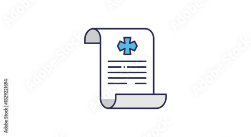 medical record icon a document with a blue cross for healthcare perfect for health insurance or medical clinic marketing materials promoting well-being