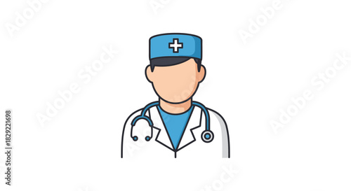 Medical doctor wearing a stethoscope providing healthcare in a hospital promoting health awareness and medical assistance for consultations.