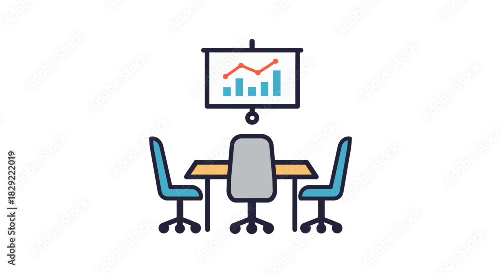 Fototapeta premium Business presentation with data charts at meeting illustrating strategic planning in a conference room for corporate finance and market analysis.