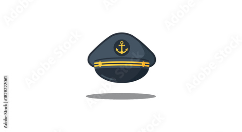 Captains hat illustration a nautical symbol perfect for representing maritime adventures sailing or travel themes in designs and promotional materials.