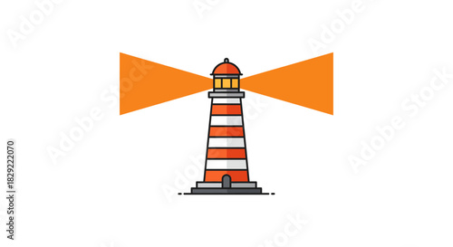 Coastal navigation lighthouse shining bright guiding ships safely at sea perfect for maritime themed publications and travel brochures.