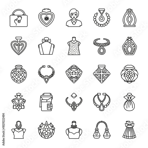 Chic fashion icons showcasing elegant jewelry, stylish perfume bottles, and sophisticated apparel designs for modern style inspiration