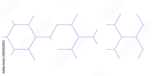 Abstract background vector illustration set featuring blue geometric hexagon molecular design pattern texture for web and science technology concept