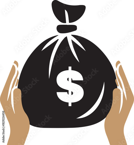 hand holding dollar bag