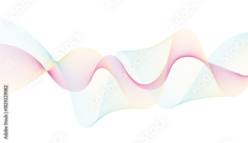 Abstract wave element for design. Digital frequency track equalizer. Stylized line art background. Vector illustration
