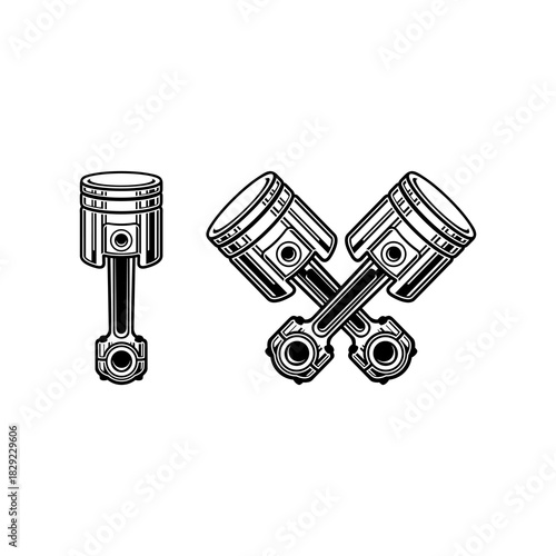 Piston motorcycle, garage repair simple design 