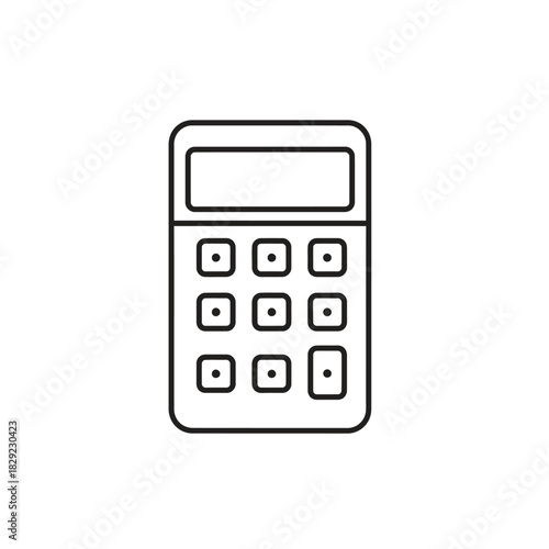 Calculator icon, representing a basic calculation device with buttons and a display screen for mathematical operations, finance, and accounting