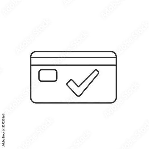 Credit card with check mark icon - Online payment, approved transaction, finance concept