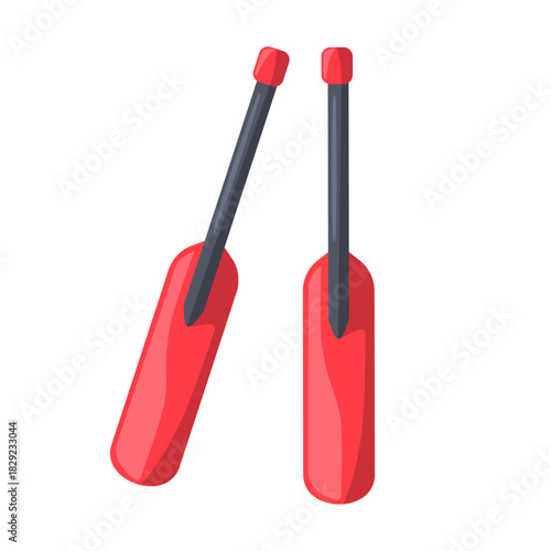 Oar vector icon, boat paddle clip art, rowing paddles clipart, canoe oars vector illustration, boating equipment icon, isolated on white background
