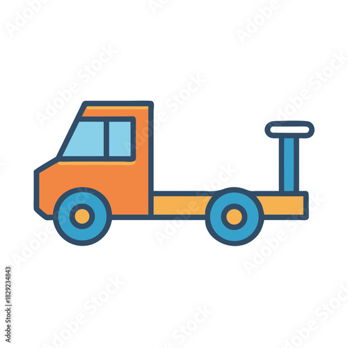 Flat style icon of a tow truck illustration