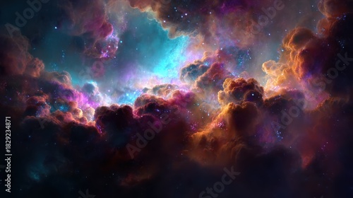 Nebula background for cosmic designs, designed for presentations, promotions, and mystical visuals.