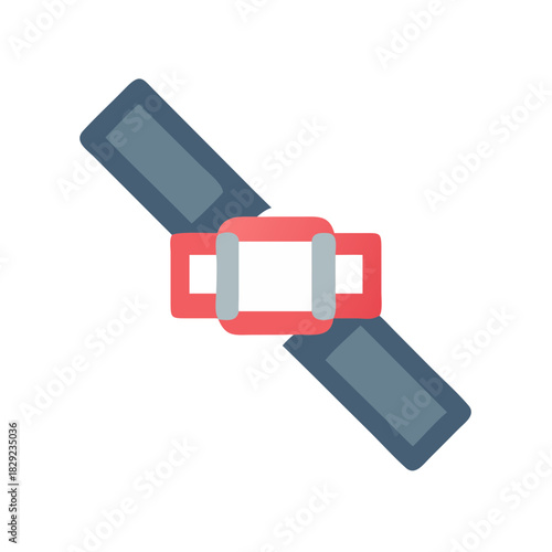 Stylized seatbelt icon on black background for safety concepts