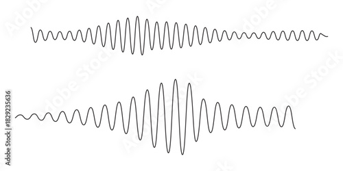 sound wave audio waveform sketch vector illustration