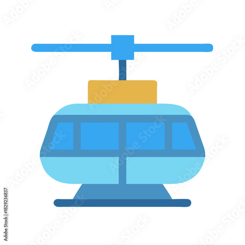 Flat vector illustration of a cable car cabin design