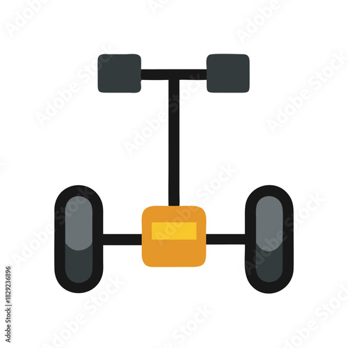 Flat design self-balancing scooter or hoverboard icon illustration