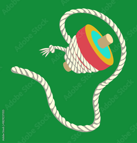 こまとひもの日本正月のイラスト