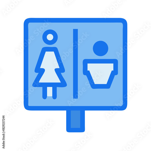 Public restroom signage icon for male and female gender