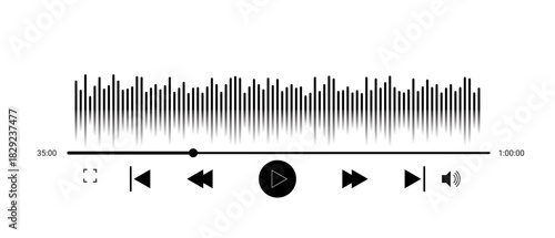Music Streaming Widget Interface Design. User Interface Concept for Music Player