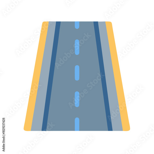 Road receding into the distance on black background illustration