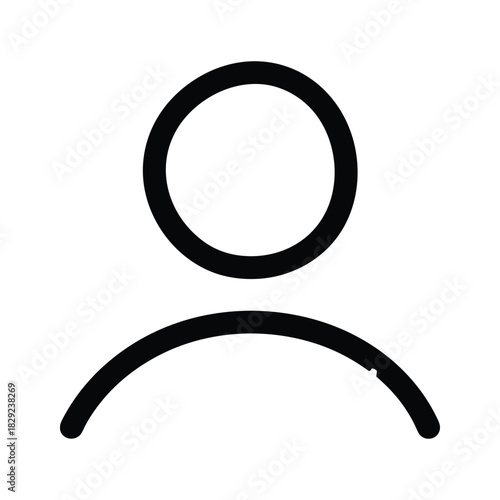 Simple black and white line icon representing a generic user profile or avatar isolated on