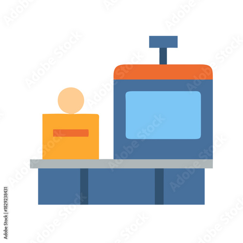 Minimalist store cashier point of sale flat icon design