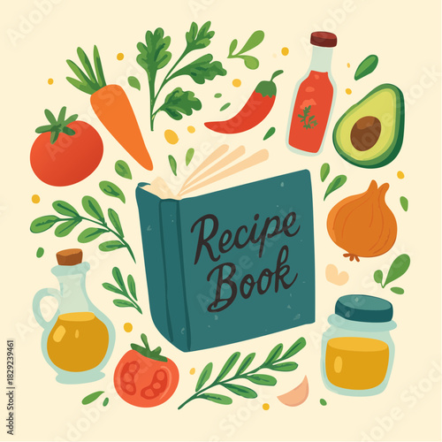 seasonal pantry alchemy illustrated recipe compendium with vibrant produce motifs and culinary inspiration