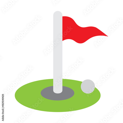 Mini Golf Vector Flat Icon Design