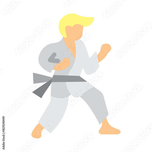 Taekwondo Vector Flat Icon Design