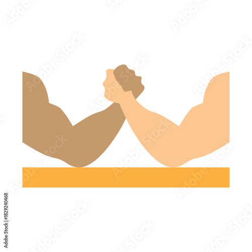 Arm Wrestling Vector Flat Icon Design