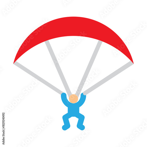 Paragliding Vector Flat Icon Design