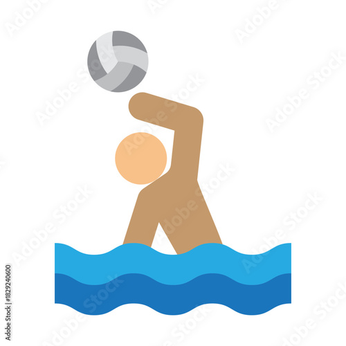 Water Polo Vector Flat Icon Design