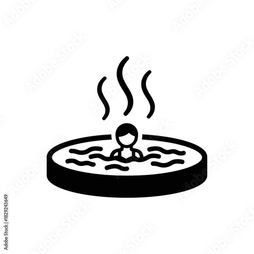 Person relaxing in warm bubbling hot tub steam rising creating a tranquil and rejuvenating spa experience