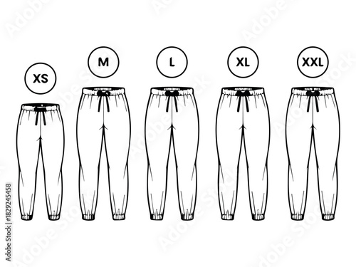 Shop size guide for men's sweatpants: find your perfect fit with xs, m, l, xl, and xxl sizes guide