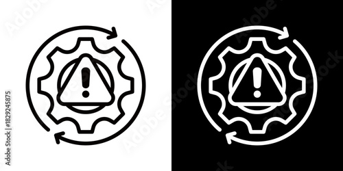 Incident Management Icon Of Flat Black And White Style 
