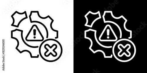 Damage Icon Of Flat Black And White Style 