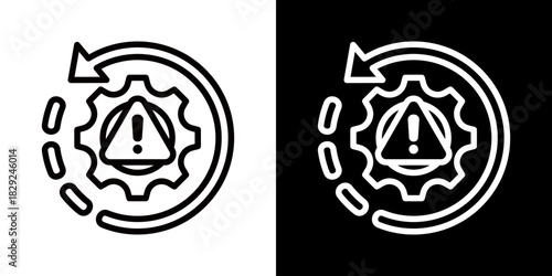 Recovery Icon Of Flat Black And White Style 