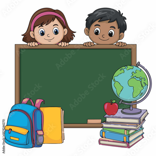 Back to school kids chalkboard education learning children student classroom knowledge study teachers 100